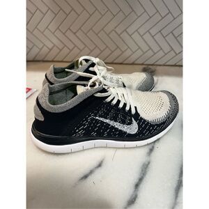 Nike Free Flyknit 4.0 Black White Running Shoes Men’s 7.5 Women’s 9 631053-101